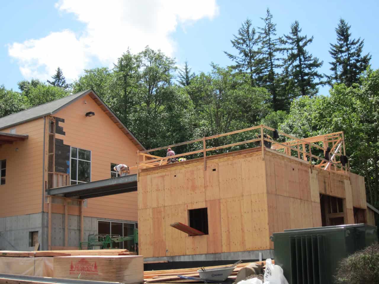 School building extension being built