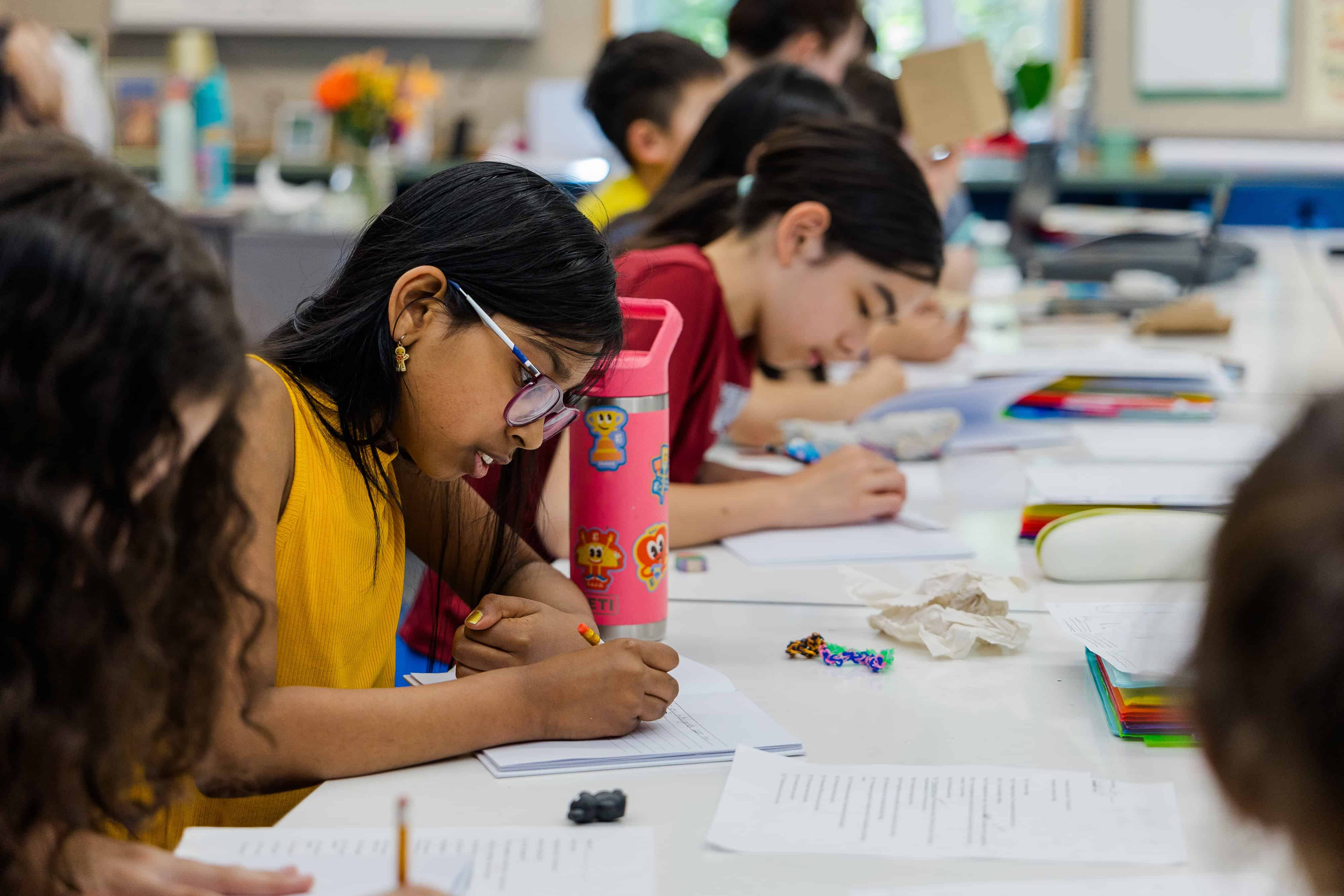 Students working in class