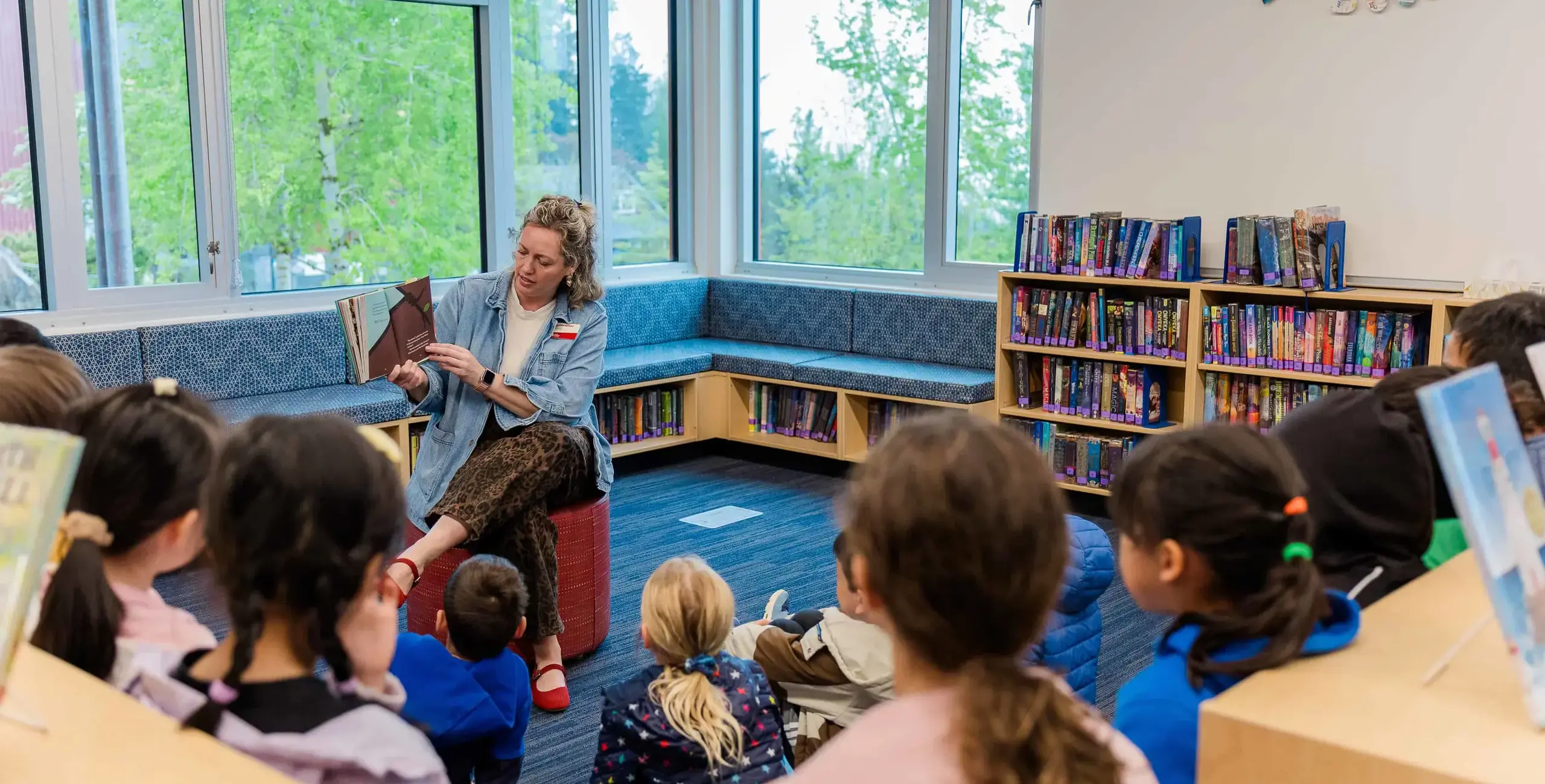 Students Reading in Library 