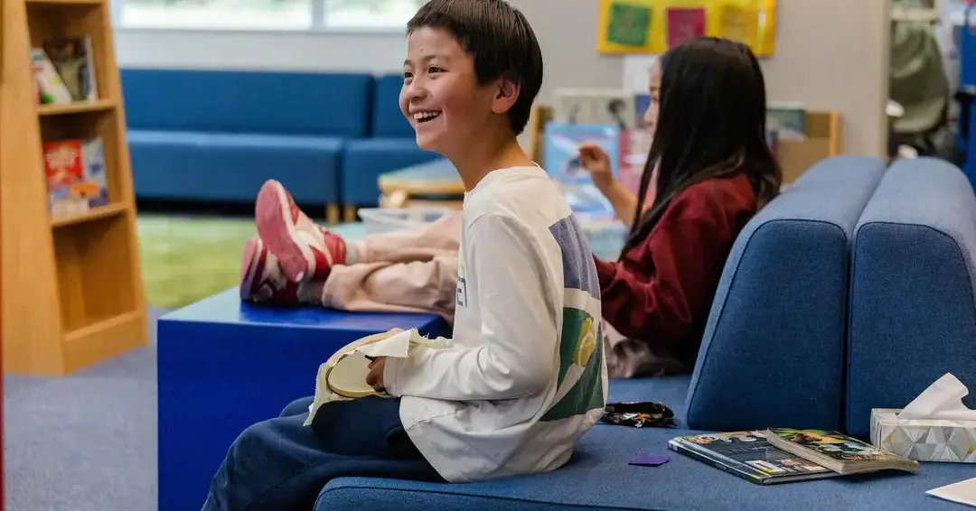 Students Reading in Library 