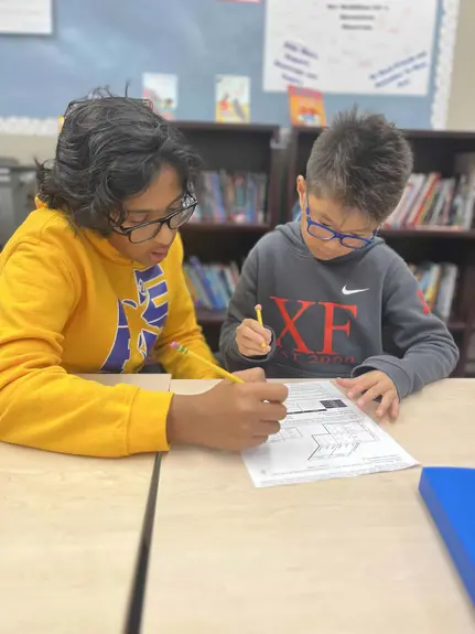 Students working together