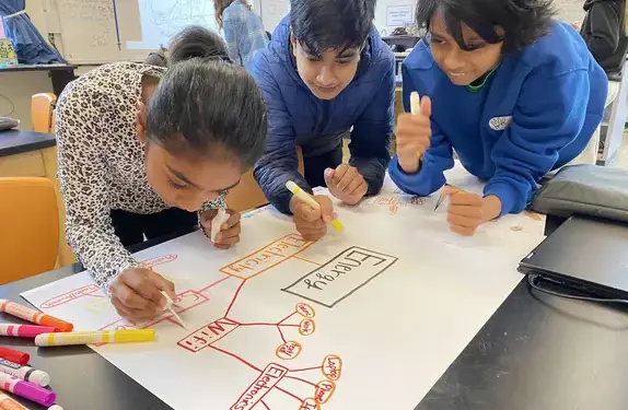 Students working on project