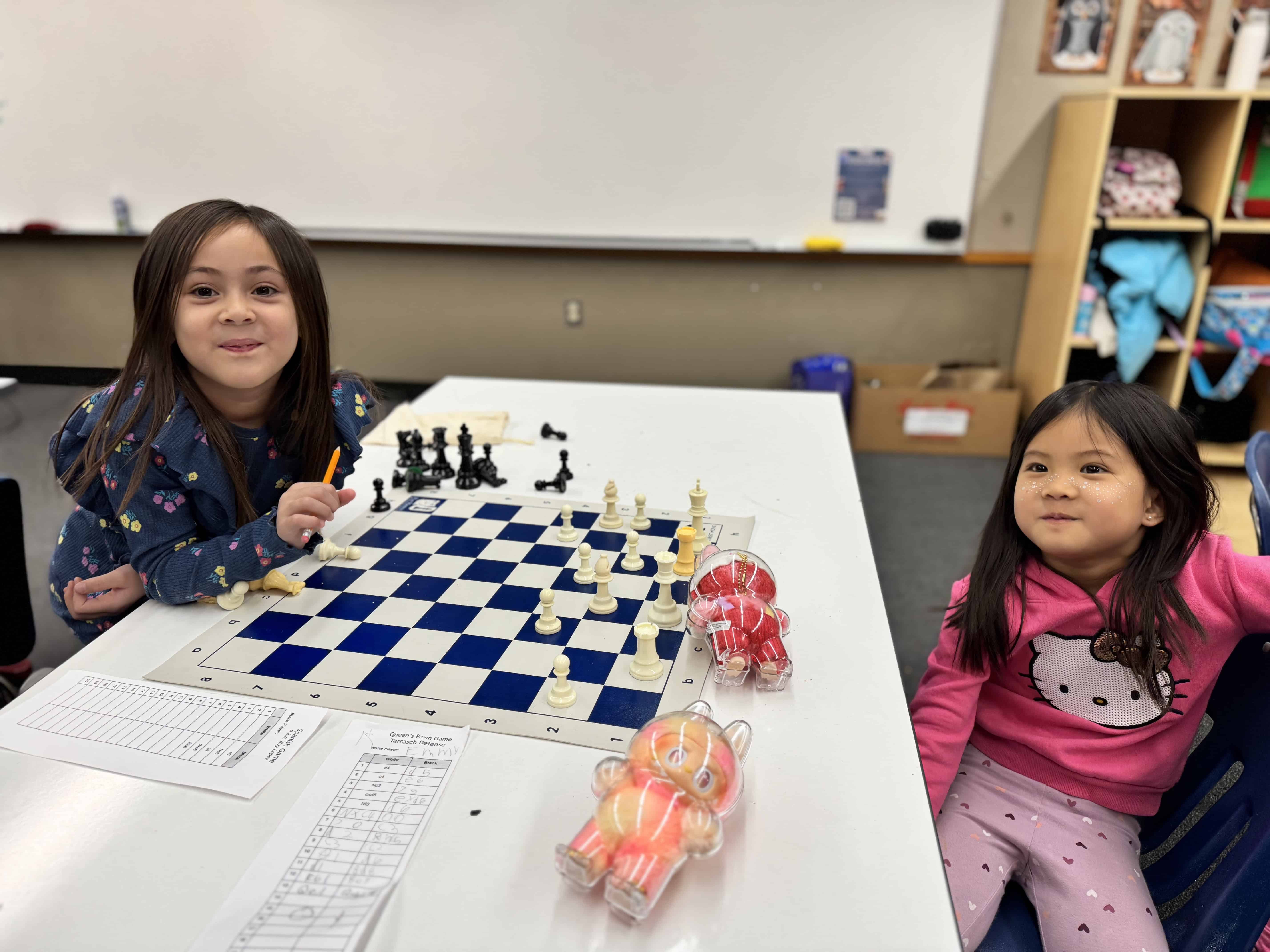 Students playing chess
