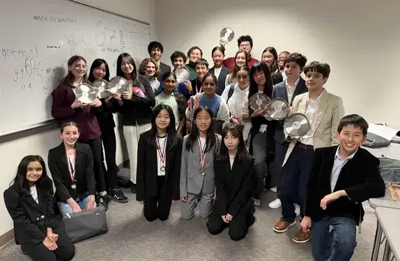 Debate team grouped for photo