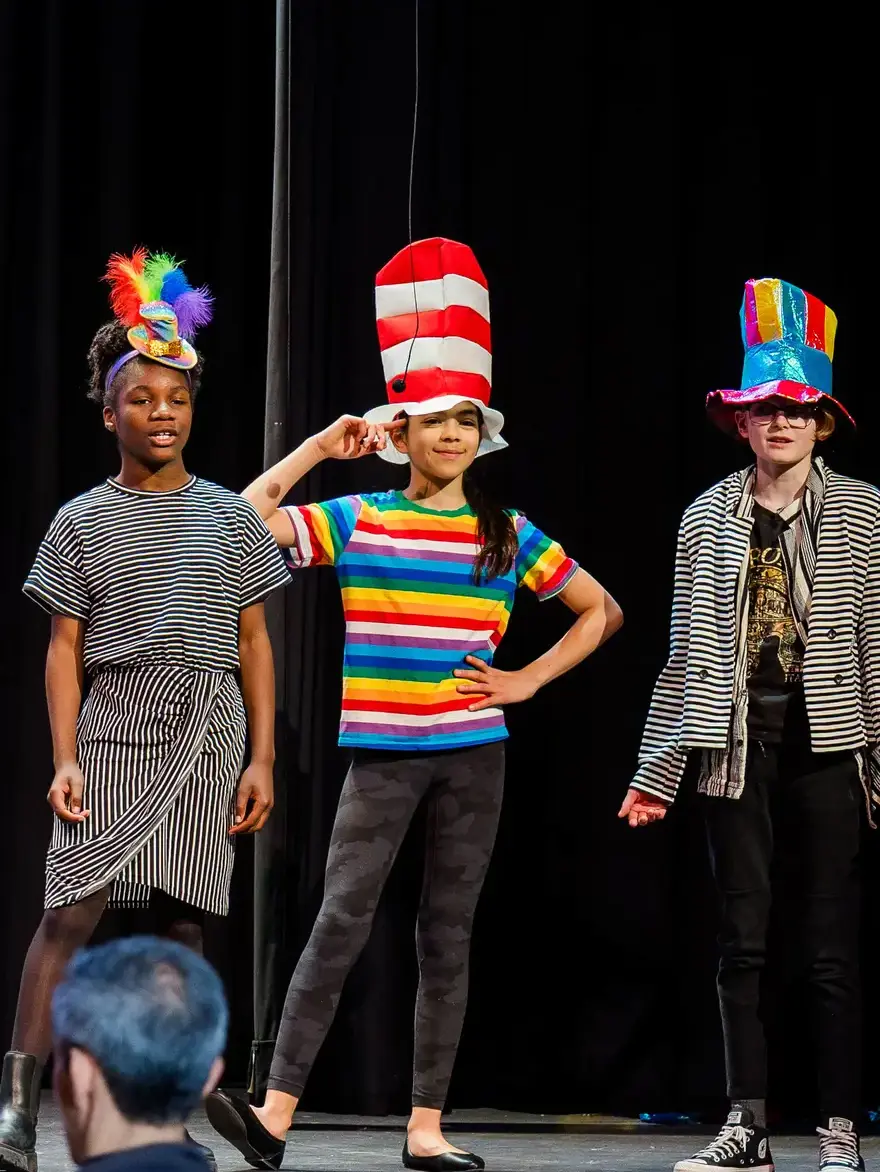 Students on stage