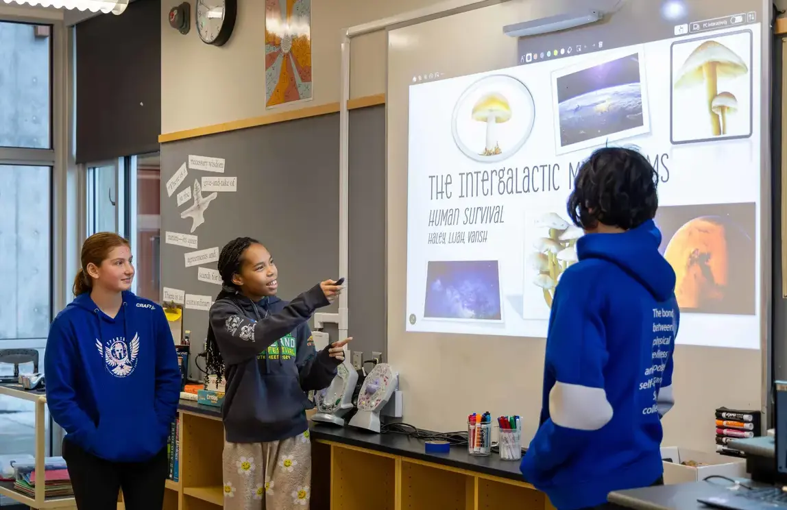 Students presenting project