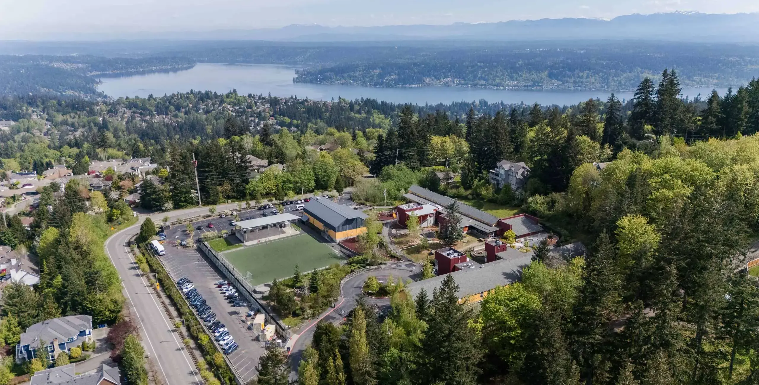 Aerial view of Open Window School campus.