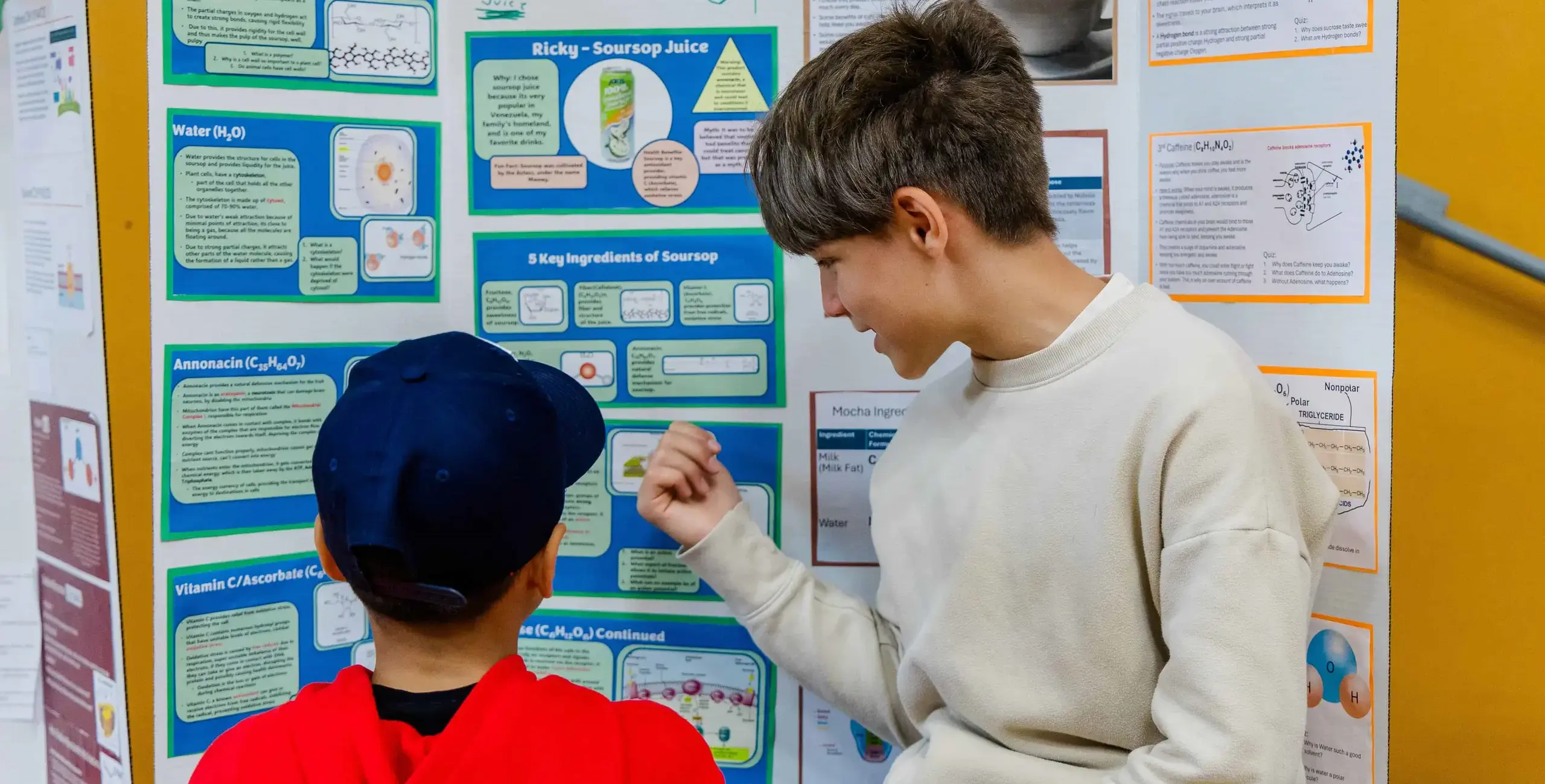 Middle School Students working at whiteboard together