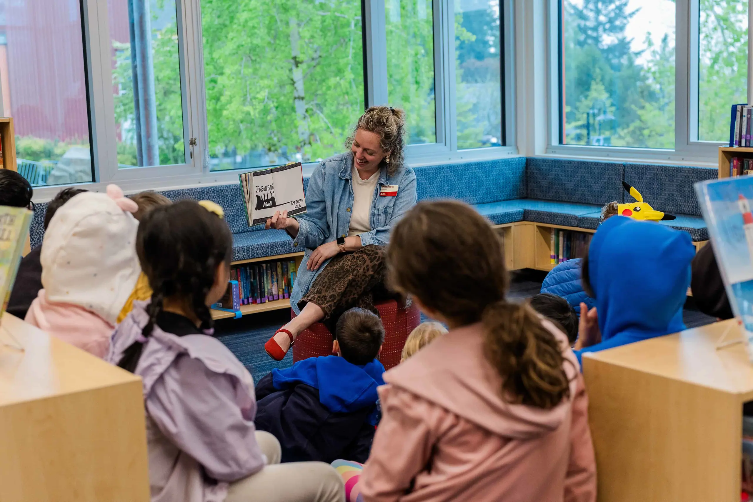 Students in library