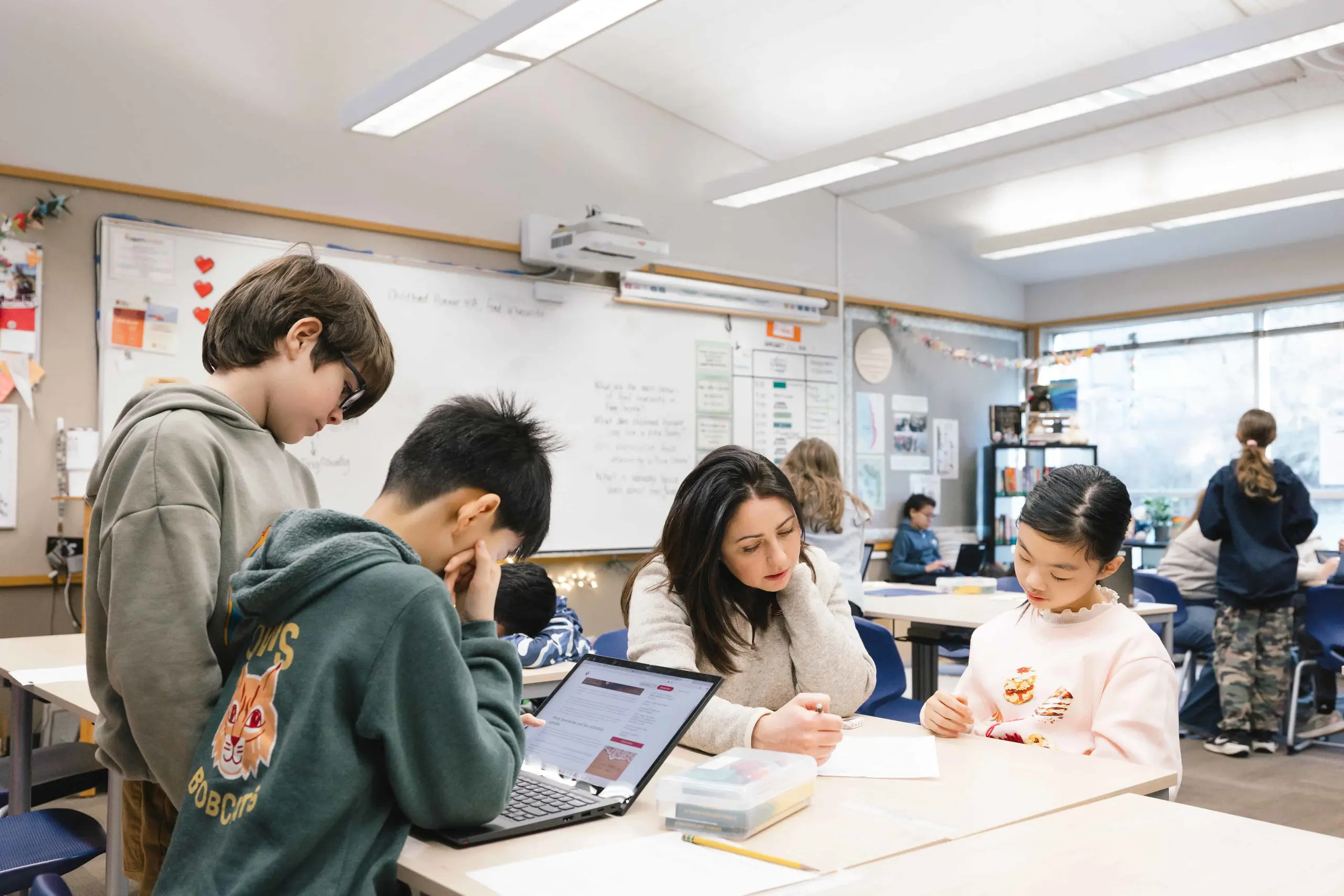 Students and teacher in class