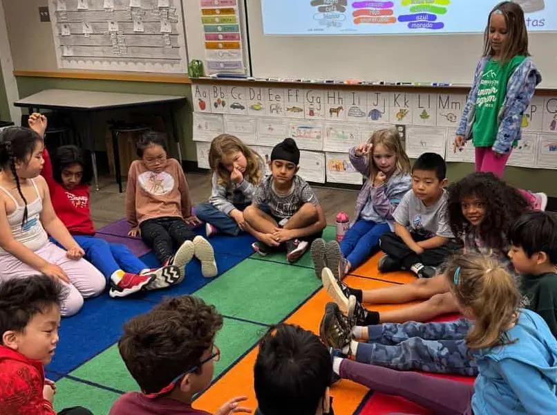Students sitting listening