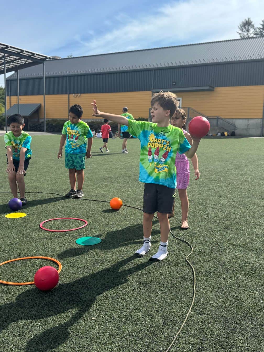 Students playing outdoors