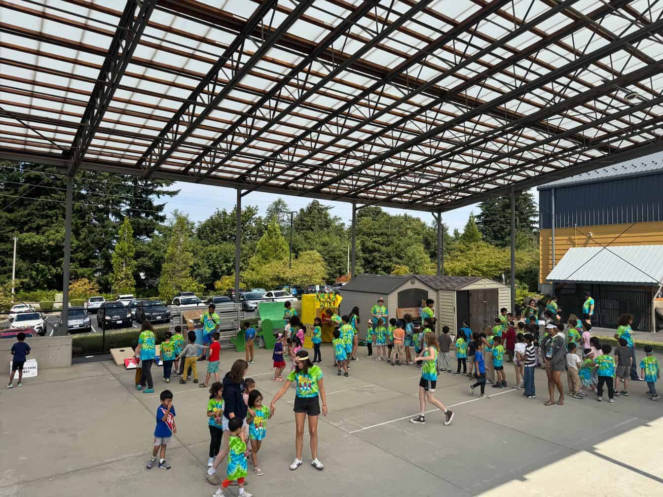 Students at adventure camp