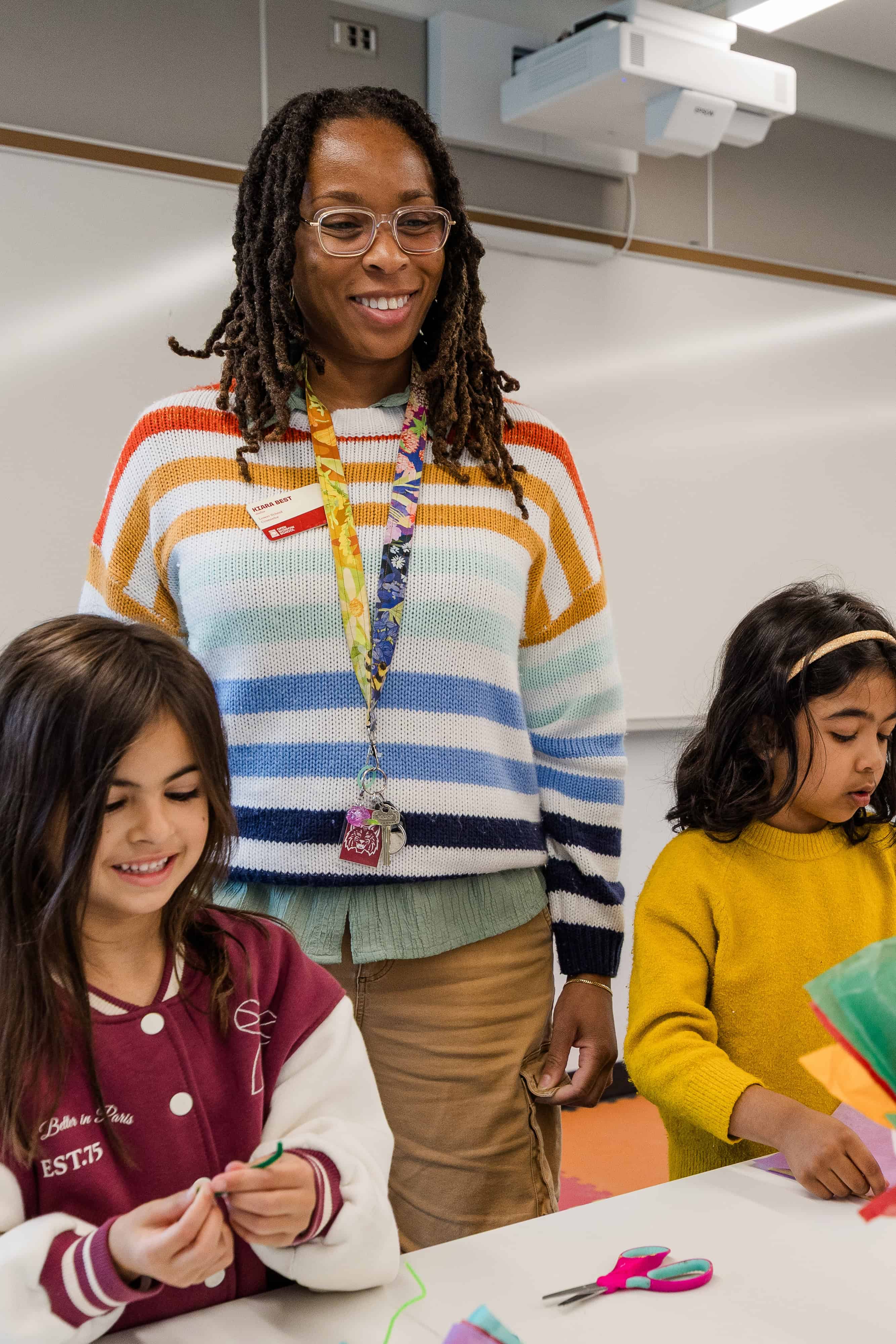 Teacher with students in class